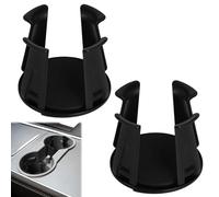 2Pcs Car Cup Holder Insert, Black Cup Holder for Cars, Self-Adhesive Automotive Cupholder Wiggle Free Design Easy to Use Automotive Interior Accessories for Fixing Water Cups and Drinks(Black)