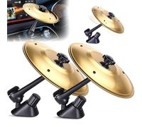 2PCS Car Cymbal Air Vent, Easy Clip-On Mini Cymbals for Drumer Music Lovers | Cars Symbol Drum, Make Your Driving More Fun, Fun Dashboard Accessory for All Type of Vehicles, Easy Installations - Gold