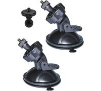 2PCS Car Dash Cam Mount bracket, 360° Rotation Suction ABS Cup Mounts with Strong Suction Power for Driving DVR, GPS, and Action Cameras, Easy to Install and Remove with 1/4 inch Screw Sizes(BLACK)