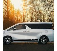 2pcs Car Door Side Skirt Sticker For-Toyota Alphard Vellfire TRD MVP Racing Sport Stripes Auto Body Vinyl Decal Customized Film