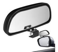 2pcs Car Exterior Blind Spot Auxiliary Mirror Adjustable Angle Black