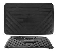 2pcs Car Floor Mat Repair Patch Black Rectangular Plastic Pad