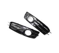 2pcs Car Front Bumper Fog Light Grille Cover Compatible For Audi A3 8P S-Lines 2009-2012 With Chrome(1 set Black)