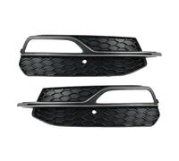 2PCS Car Front Bumper Fog Light Grille Grill Honeycomb Mesh Fog Lamp Cover Compatible For A3 S3 2013-2016 8V3807682L 8V3807682G(Standard-Chrome)