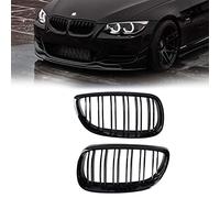 2PCS Car Front Bumper Kidney Grill Double Slat Line ABS Plastic Racing Grilles Replacement Part For BMW E92 E93 M3 2006-2013