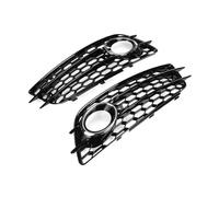 2PCS Car Front Fog Light Grille Cover Honeycomb Fog Lamp Grill Compatible For Audi A4 B8 S-Lines S4 Bumper 2008-2012 8K0807681C 8K0807682C(Chrome)