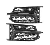 2pcs Car Front Glossy Black Honeycomb Mesh Style Bumper Fog Light Lamp Grill Compatible For Audi A6 SLine S-Line Bumper C8 S6 2019-2022(Glossy Black)