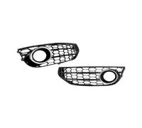 2PCS Car Front Grille Cover Compatible For Audi A4 B8 B8.5 Allroad 2009-2015 HONEYCOMB Mesh Fog Light Grill Auto Accessories 8K0807681J01C(Chrome Silver)