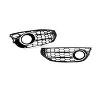 2PCS Car Front Grille Cover Compatible For Audi A4 B8 B8.5 Allroad 2009-2015 HONEYCOMB Mesh Fog Light Grill Auto Accessories 8K0807681J01C(Chrome Silver)