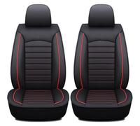 2Pcs Car Front Seat Covers for Audi A1 A3 A4 A5 A6 A7 A8 E-tron GT, PU Leather Seat Cover Set Seat Cushion Protector Waterproof Breathable Accessories,C/Black-red