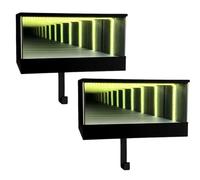 2PCS Car Garage Keychain Hanger, Race Car Key Holder Wall Mount with Led Illusion Mirror, Key Organizer Wall Mount, Cars Keys Display, Present for Carss Lovers Christmas and Birthdays