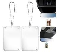 2Pcs Car Hanging Photo Holder Universal Magnetic Car Picture Frame Rear View Mirror Accessories Ornaments Decor Personalized Acrylic Transparent for Dads Gift