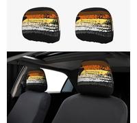 2pcs Car Head Rest Covers Bear Pride Flag2 Breathable Universal Car Interior Accessories Stretch Elastic Seat Protector 26 X 28 Cm/10.2 X 11 Inches