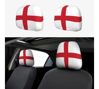 2pcs Car Head Rest Covers England Flag Breathable Universal Car Interior Accessories Stretch Elastic Seat Protector 26 X 28 Cm/10.2 X 11 Inches
