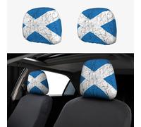 2pcs Car Head Rest Covers Flag Of Scotland Breathable Universal Car Interior Accessories Stretch Elastic Seat Protector 26 X 28 Cm/10.2 X 11 Inches