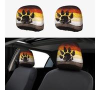 2pcs Car Head Rest Covers Gay Bear Flag Breathable Universal Car Interior Accessories Stretch Elastic Seat Protector 26 X 28 Cm/10.2 X 11 Inches