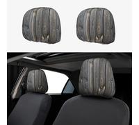 2pcs Car Head Rest Covers Grey Pine Planks Breathable Universal Car Interior Accessories Stretch Elastic Seat Protector 26 X 28 Cm/10.2 X 11 Inches