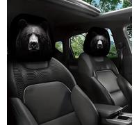 2PCS Car Headrest Cover,2027 New Scary Face Print Headrest Covers for Cars,Soft Polyester Fabric with Funny Cartoon Print,Stretchy Seat Headrest Protector for Auto Interior Decoration,Car Accessories