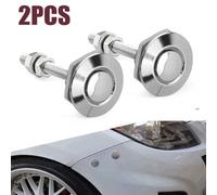 2Pcs Car Hood Pin Lock Clip, Silver Quick Release Push Button Bumper Latch for Automotive Bonnet Security