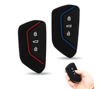 2PCS Car Key Cover for Vw Golf 8 7 5 Skoda Cupra Seat Leon MK 4 Tarraco Ateca, 3 Button Car Key Card Case, TPU Silicone Key Fob Cover for Skoda Octavia Enyaq Cupra Formentor Enyaq iV 60 ID.4 ID.3