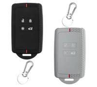 2PCS Car Key Cover TPU Key Fob Case with Keychain, 4 Button Remote Key Protector, Soft Protective KeyHolder Compatible with Clio Captur Megane Kadjar Koleos Kangoo Twingo Talisman Espace Duster