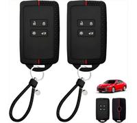 2pcs Car Key Shells for Clio Megane Koleos Kadjar Kangoo Twingo Talisman Captur Espace Dacia Duster Keychain Shell, Key Card Box, TPU Silicone Key Shell, Keychain Protector, 4 Buttons (Red Line)