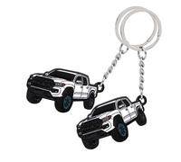 2Pcs Car Keychain Compatible with Jeep,Key Pendant,White Keychain Personalized Keyring Key Chain Accessories Charm Compatible with Ford Bronco Gift for Valentine's Day, Birthday, Christmas,Anniversary