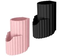 2PCS Car Lip Balm Holder with Sunglasses Storage - Silicone Multi-Purpose Insulated Upright Organizer for Visor, Dashboard & Air Vent, Non-Melt Dual Holder for Men & Women (Black & Pink)