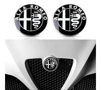 2pcs Car Logo Emblem Decoration Sticker, Bonnet Badge Protective Decal, Front and Rear Sticker, 74mm, For Alfa Romeo 147 156 159 166 Giulietta Mito Stelvio Giulia,A