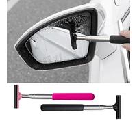 2Pcs Car Mirror Wiper, Stainless Steel Retractable Car Squeegee Tool with Soft Sponge Grip, No Rust for Long-Term Use, Portable Mini Mirror Wiper, Ideal for Rainy and Foggy Weather