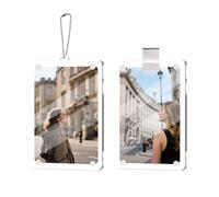 2pcs Car Picture Frame with Chain & Clip, 9x6cm/3.54x2.36in Car Photo Holder Personalized Rearview Mirror Hanging Ornament for Couples Photos