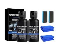 2PCS Car Plastic Restorer, Car Plastic Restorer Interior, Black Plastics Restorer, Interior Scratch Remover, Refurbishment Cleaning Agent, 50ml