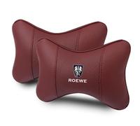 2PCS Car PU Leather headrest Neck Pillow, for Roewe I5/RX5/RX3/RX5 MAX/I6/350/360/550/950/RX8 iMAX8 Ei5 KLAVI Seat Head Cushion Adjustable Strap Head Neck Comfort Support Cushion,C
