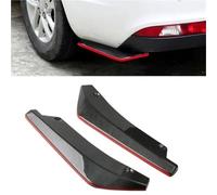 2Pcs Car Rear Bumper Strip Lip Spoiler Diffuser Splitter Scratch Protector Winglets Side Skirt Extension Universal Auto Parts(Carbon fiber red)