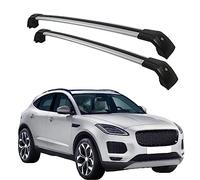 2Pcs Car Roof Rack Cross Bars for JAGUAR E-Tempo 5-dr SUV 2018-, Aluminium Top Side Rail Bar Roof Rail Rack Crossbars Cross Bar,B-Silver black