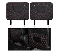 2pcs Car Seat Back Anti Kick Pad for Audi A4 B8 8K Allroad A4 B9 Avant A4 B9 allroad A5 B8 8T, Front backrest Waterproof Anti-dirty Protector Interior Accessories, Black+red-short Style