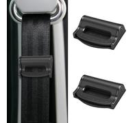 2PCS Car Seat Belt Adjuster, Car Seat Belt Clip Stopper,Shoulder Neck Strap Positioner,Car Seat Belt Fixing Clip Buckle Stopper, Auto Buckle Locking Clip Tension Adjuster for Kids Adults (Black)