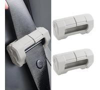 2PCS Car Seat Belt Buckle Covers, Anti-Scratch Silicone Seat Belt Clip Protector Universal Fit for BMW, Audi, Ford, Soft & Durable Baby Safe Car Accessories (White)