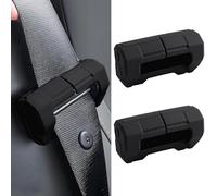2PCS Car Seat Belt Buckle Covers, Anti-Scratch Silicone Seat Belt Clip Protector Universal Fit for BMW, Audi, Ford, Soft & Durable Baby Safe Car Accessories (Black)