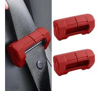 2PCS Car Seat Belt Buckle Covers, Anti-Scratch Silicone Seat Belt Clip Protector Universal Fit for BMW, Audi, Ford, Soft & Durable Baby Safe Car Accessories (Red)