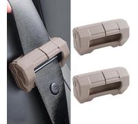 2PCS Car Seat Belt Buckle Covers, Anti-Scratch Silicone Seat Belt Clip Protector Universal Fit for BMW, Audi, Ford, Soft & Durable Baby Safe Car Accessories (Beige)