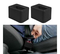2PCS Car Seat Belt Buckle Holder, Car Seat Strap Holder, Silicone Seat Belt Holder, Seat Belt Accessories, Car Seat Strap Holder Automotive Interior Accessories Fit for Most Cars, SUVs, Trucks (Black)