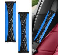 2PCS Car Seat Belt Cover Pad,Soft Leather Seatbelt Covers for Car,Seatbelt Shoulder Strap Protector,Vehicle Shoulder Pad Cushions,Universal Auto Safe Belt Harness Cushion Pad for Kids (Blue)