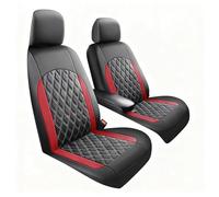 2Pcs Car Seat Covers for Ford Fiesta St-Line/Active 2008-2026, Front Seat And Headrest Covers Comfortable Breathable Leather NonSlip Interior Accessories,A/Red