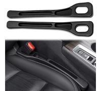 2Pcs Car Seat Gap Filler Organizer, Vehicle Mounted Gap Leak Proof Filling Strip, Black Universal Car Accessories Gap Leak Proof Filling Strip with Storage Notch, Prevent Items Falling Between Seats