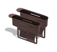 2pcs Car Seat Gap Storage Box, For Peugeot 508 2010-2019 (Tourer) Adjustable length doubles storage space, multifunctional storage, easy installation,C Brown
