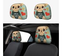 2pcs Car Seat Headrest Cover Chihuahua Love Poodle Breathable Universal Stretch Elastic Car Head Rest Cover Protector 26 X 28 Cm/10.2 X 11 Inches