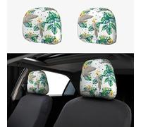 2pcs Car Seat Headrest Cover Cute Cockatiel Parrot Breathable Universal Stretch Elastic Car Head Rest Cover Protector 26 X 28 Cm/10.2 X 11 Inches