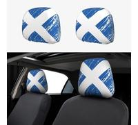 2pcs Car Seat Headrest Cover Flag Of Scotland Breathable Universal Stretch Elastic Car Head Rest Cover Protector 26 X 28 Cm/10.2 X 11 Inches