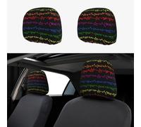 2pcs Car Seat Headrest Cover Lgbt Love Heart Breathable Universal Stretch Elastic Car Head Rest Cover Protector 26 X 28 Cm/10.2 X 11 Inches